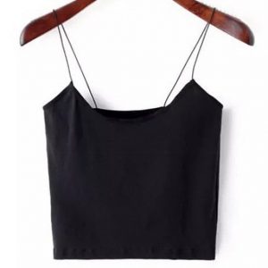 Plain Cropped Spaghetti Strap Tank Top