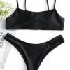 Padded Scrunch Butt Bikini Set - Black