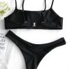 Padded Scrunch Butt Bikini Set - Black