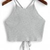 Cropped Lace Up Tank Top