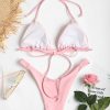 Cheeky Halter High Cut Bikini Set - Pig Pink