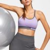 Checked Textured Knit Graphic Sports Bra