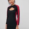 Two Tone Keyhole Dress - Black Xl