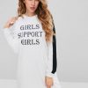 Graphic Sweatshirt Dress - White M