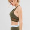 Mesh Insert Cutout Racerback Sports Bra