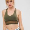 Mesh Insert Cutout Racerback Sports Bra