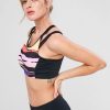 Criss Cross Mesh Insert Colored Sports Bra