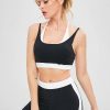 Two Tone Cross Straps Sport Bra