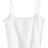 Cropped Snap Button Tank Top