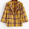 Faux Pocket Plaid Blazer - Multi M