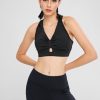 Keyhole Ruched Racerback Sport Bra