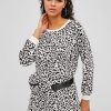 Waist Pack Leopard Sweatshirt Dress - White