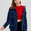 Contrasting Topstitching Denim Jacket