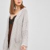 Frayed Hem Plain Chunky Cardigan