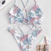 Floral Criss Cross Cami Bikini Set