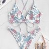 Floral Criss Cross Cami Bikini Set