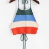 Tied Color Block Knitted Tank Top