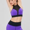 Mesh Panel Color Block Sports Bra