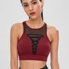 Mesh Panel Criss Cross Sports Bra