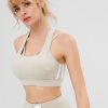 Racerback Cutout Sports Bra - Gray Cloud