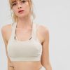 Racerback Cutout Sports Bra - Gray Cloud