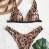 Plunge Leopard Bikini Set