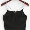 Chains Ribbed Crop Tank Top