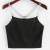 Chains Ribbed Crop Tank Top