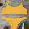 Smocked Bikini Top And Bottoms - Yellow