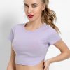 Ribbed Plain Crop Tee