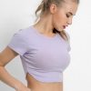 Ribbed Plain Crop Tee