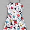 Dinosaur Print Cami Mini Dress - White M