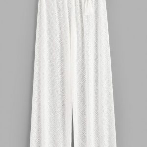 Sheer Lace Wide Leg Beach Pants