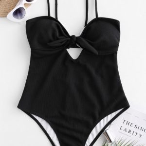 Ribbed Tied One-piece Swimsuit