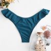 Ruffle High Leg Plain Bikini Bottom