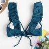 Ruffle Plunging Padded Bikini Top