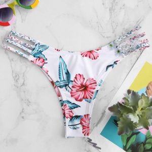 Flower Braided Ladder Cut Bikini Bottom