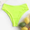 High Waisted High Leg Plain Bikini Bottom