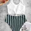 Knot Stripe Tankini Swimsuit