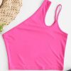 Neon One Shoulder Cut Out Tank Top