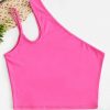 Neon One Shoulder Cut Out Tank Top