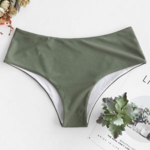 Plain Mid Waist Bikini Bottom