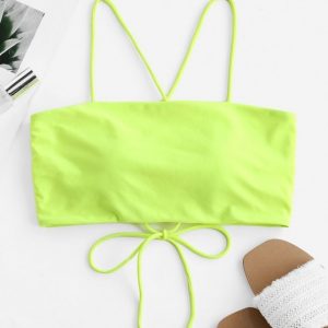 Lace Up Cami Padded Bikini Top