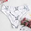 Marble Print High Waisted Bikini Bottom