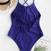 Backless Criss Cross One-piece Swimsuit