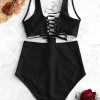 Knot Lace-up Monokini Swimsuit