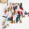 Flower Print Off Shoulder Smocked Flare Sleeve Dress - Multi-a S