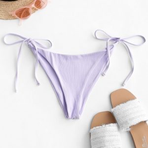 Ribbed Tie Side Bikini Bottom