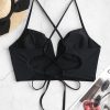 V-notch Crisscross Underwire Bikini Top