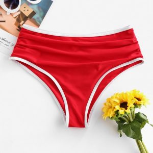 Contrast Piping Tummy Control Swim Bottom